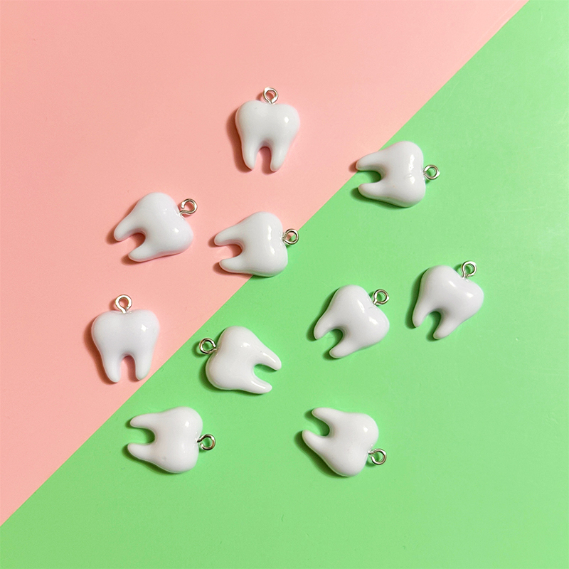 Resin Craft Projects - 10 stuks schattige witte tanden hars