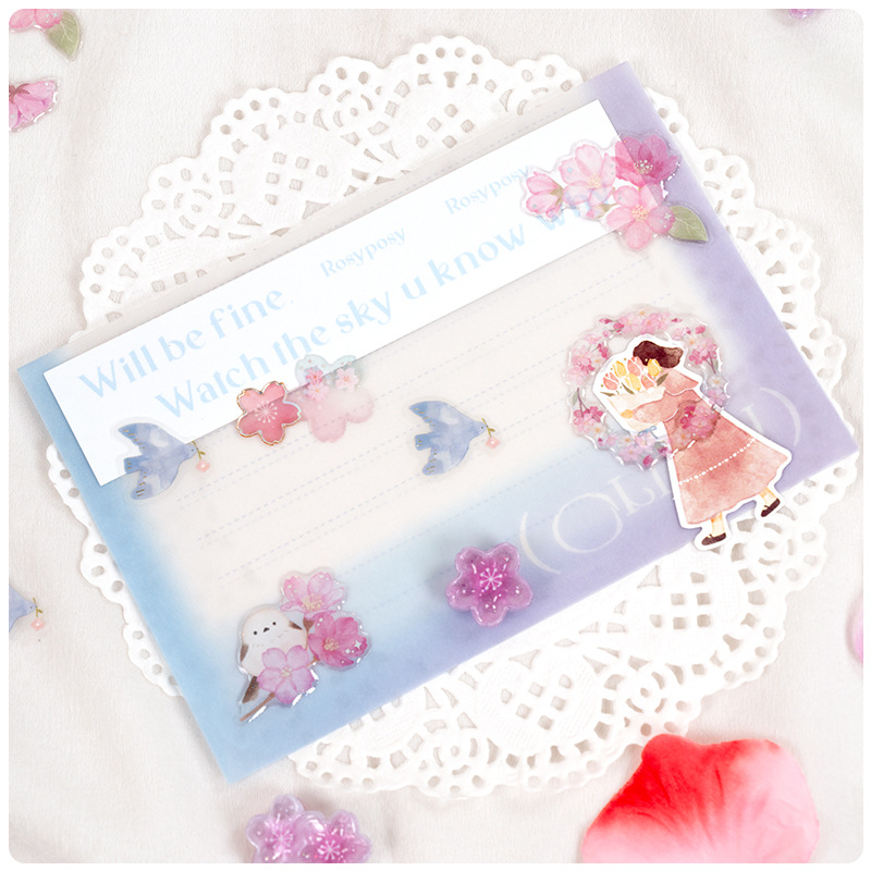 Resin Craft Supplies - Japanse stijl Sakura Crystal 3D-stickers roze
