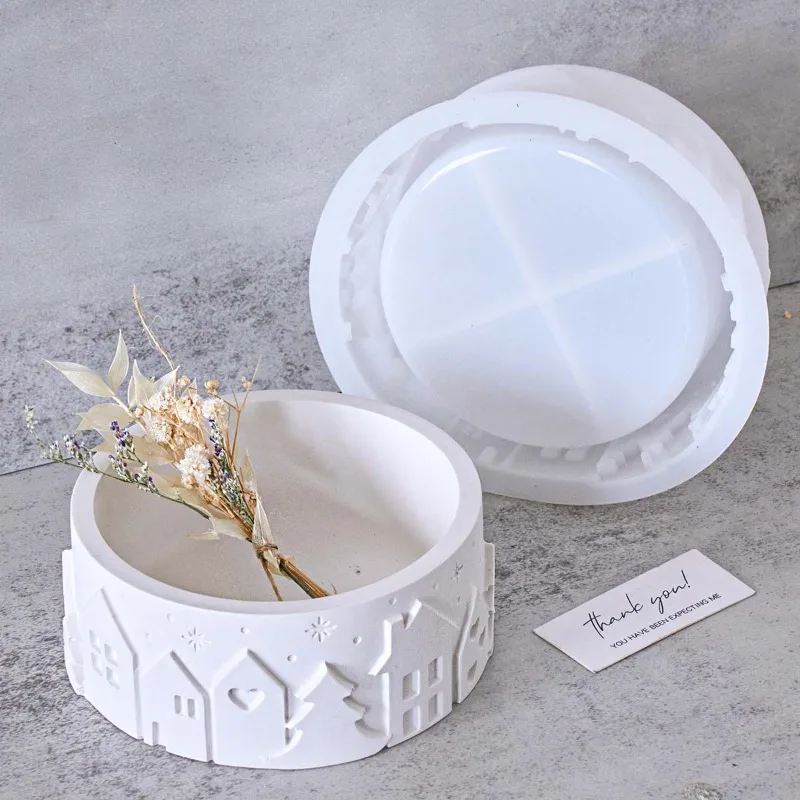 Coaster Mold Round - Relief House Bowl Siliconen Mal Diy
