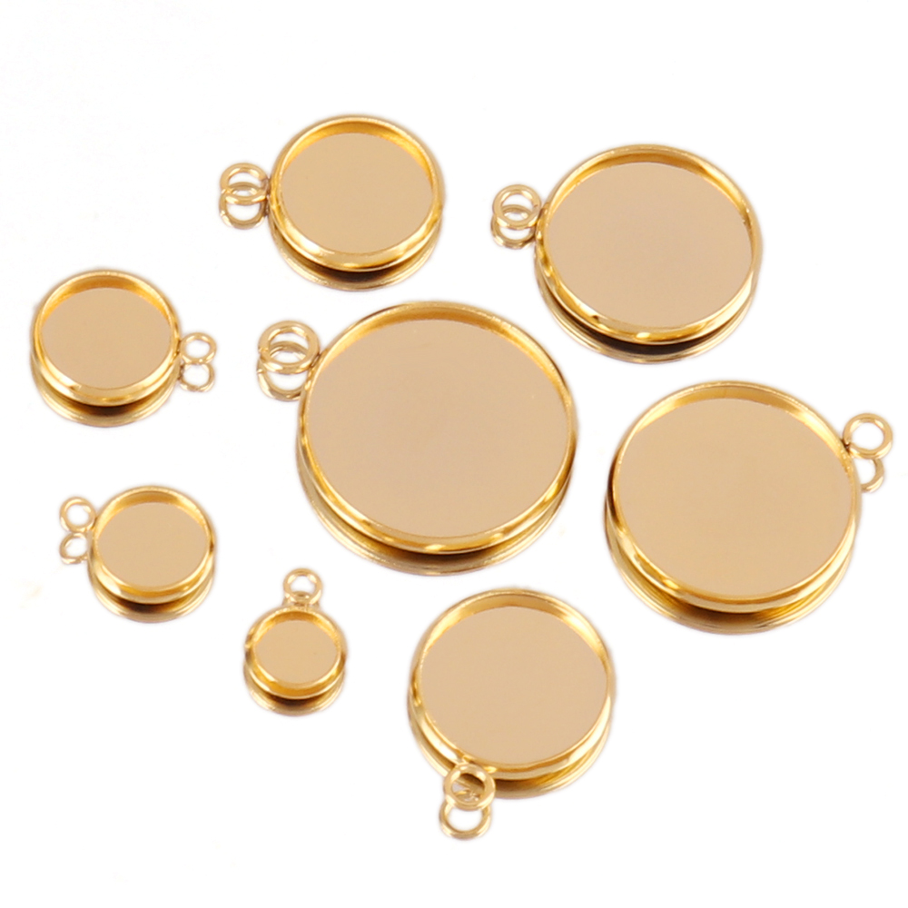 Bezels Set Pendant - 10 stuks roestvrij staal cabochon 4.9