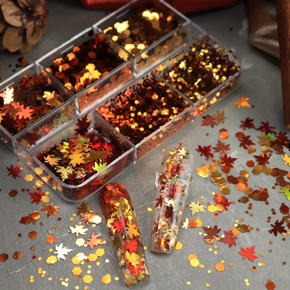 6 Grids Herfst Nagelglitter Vl - Gold Foil Flakes recensie en prijs