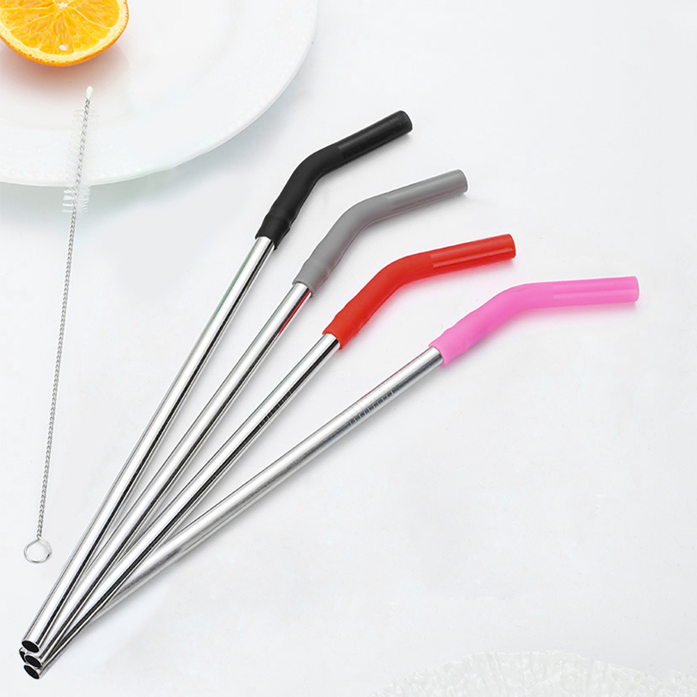 4 stuks lange metalen rietjes  - Mixing Cup Silicone recensie en prijs