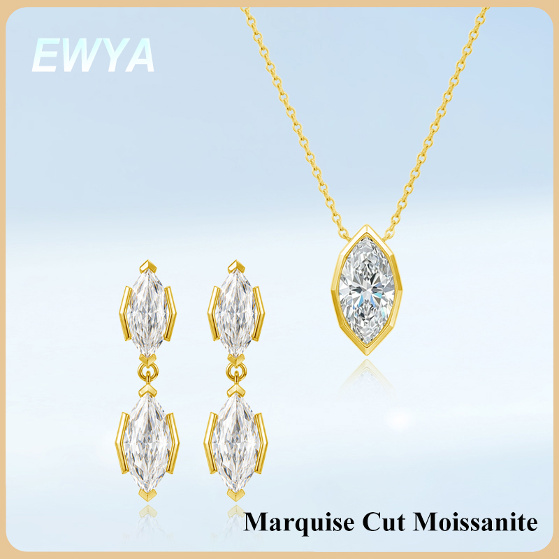 EWYA 3CT Marquise Cut Moissani - Bezels Set Pendant recensie en prijs