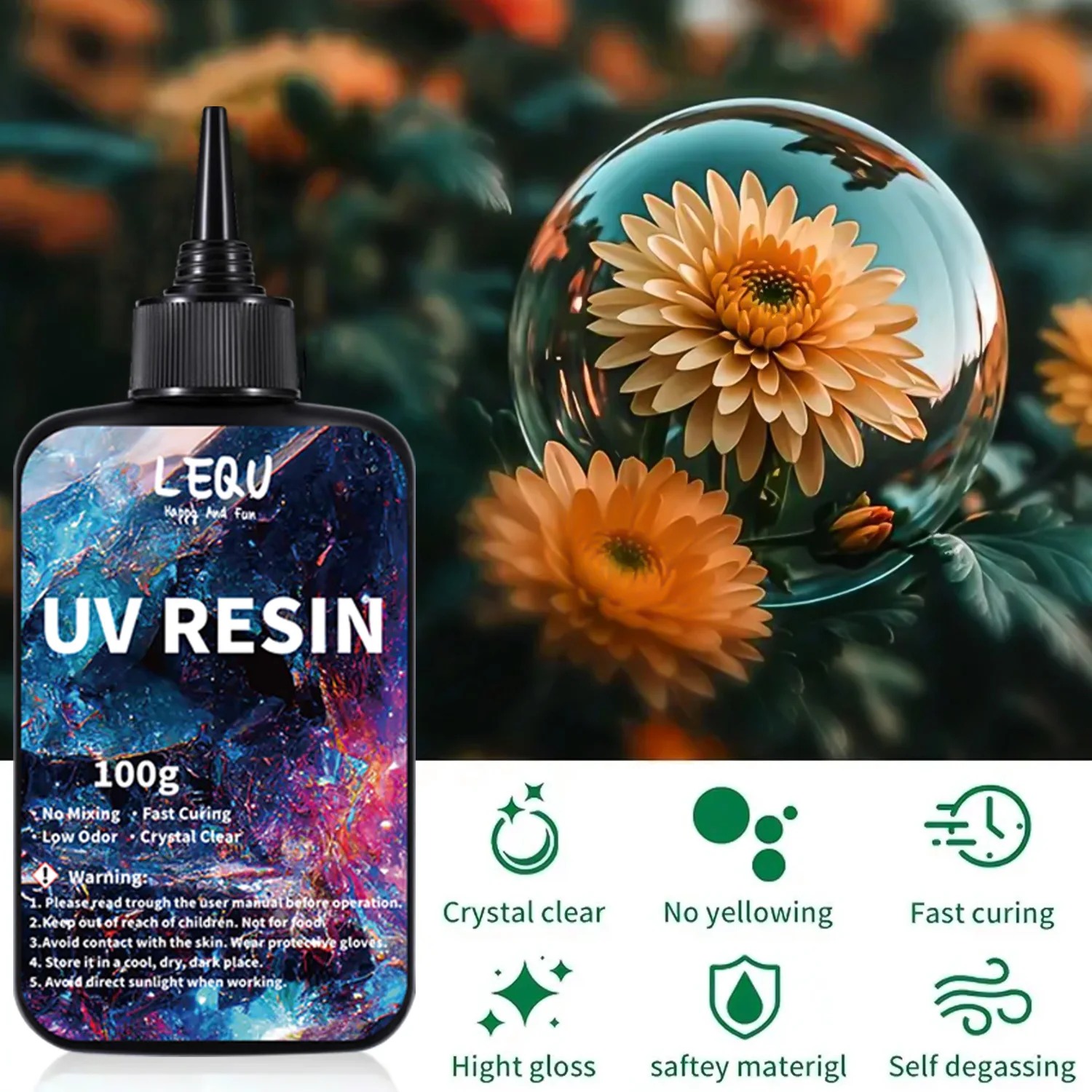 100g UV-hars transparant hard, - Epoxy Uv Resin Kit recensie en prijs