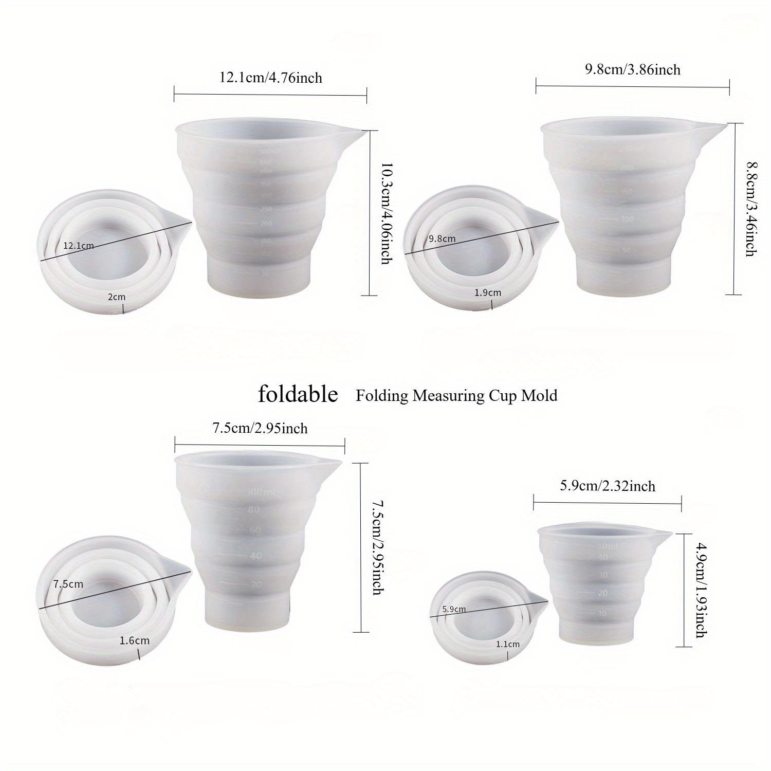 50-500ml Opvouwbare Siliconen  - Mixing Cup Silicone recensie en prijs