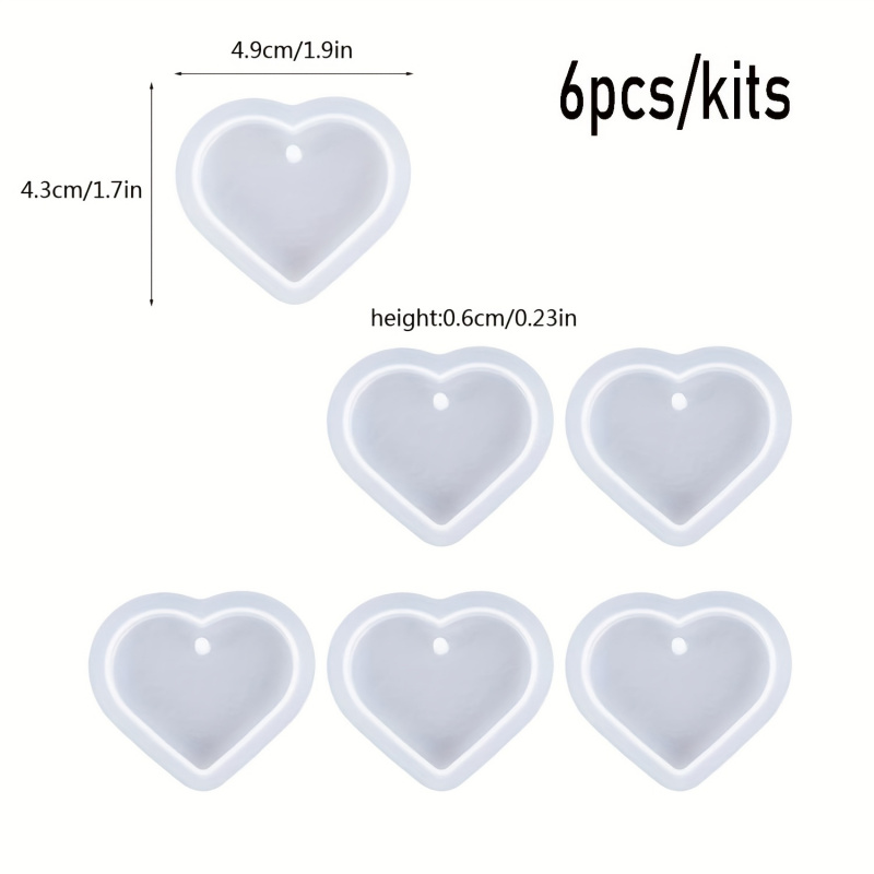 6 hartvormige harsmallenset, h - Resin Craft Kit recensie en prijs