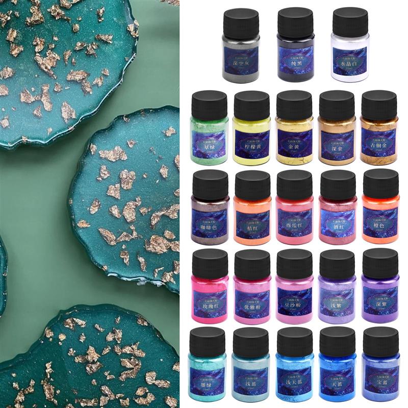 24 Kleuren Epoxyhars Dye Mica  - Resin Pigment Set recensie en prijs