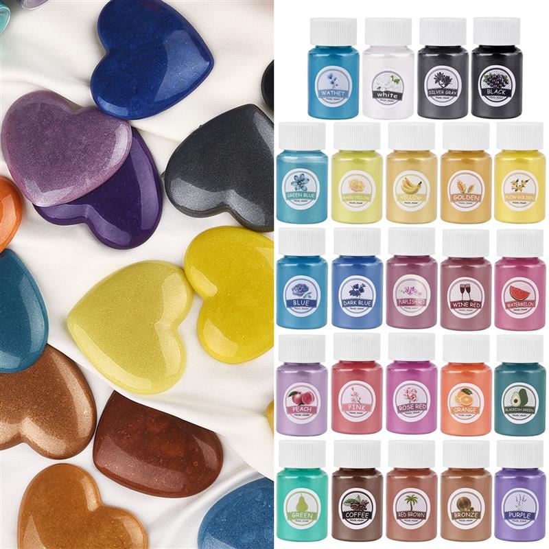 24 Kleuren Epoxyhars Dye Mica  - Resin Pigment Set recensie en prijs