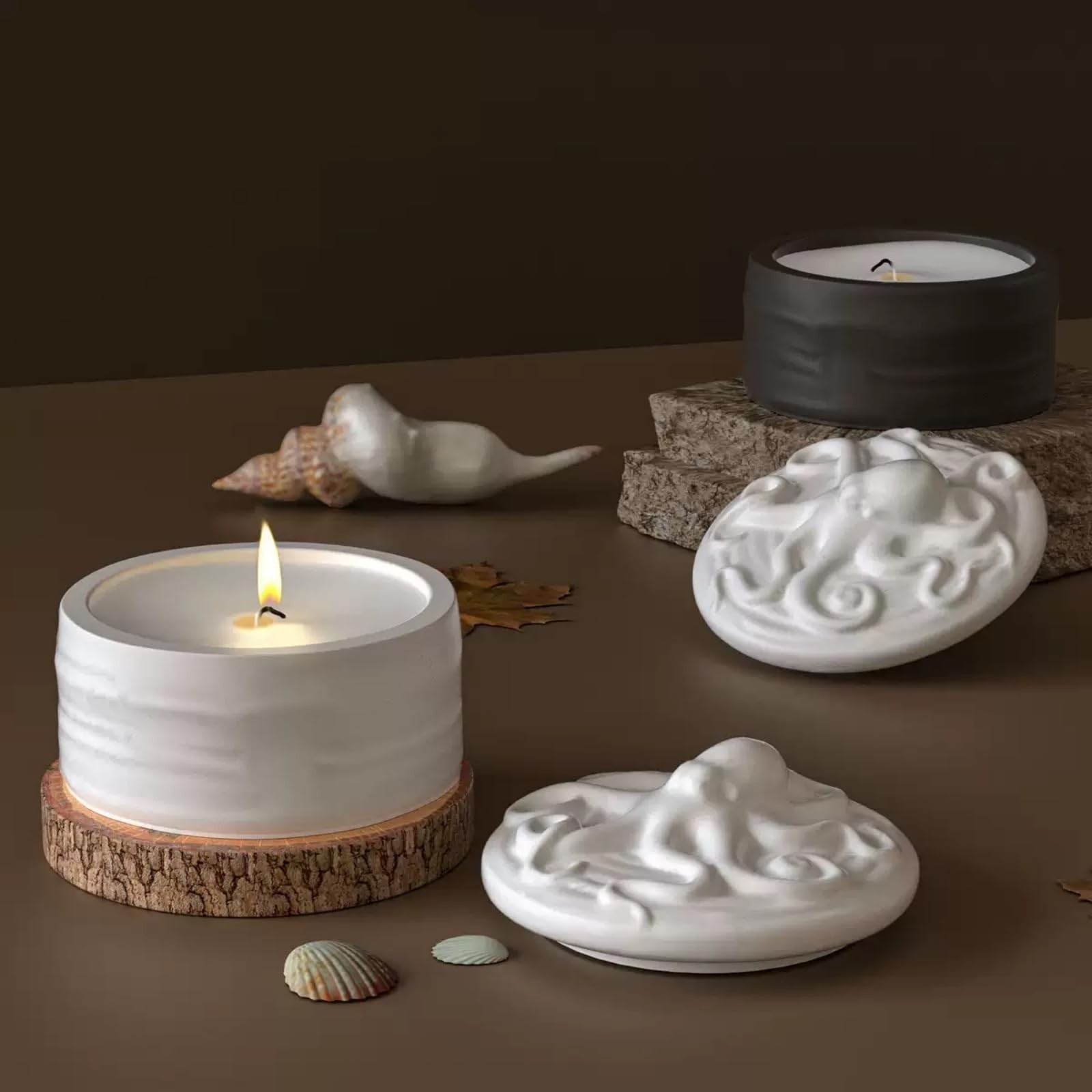 Octopus deksel kaarsenpot sili - Resin Ocean Wave Mold recensie en prijs