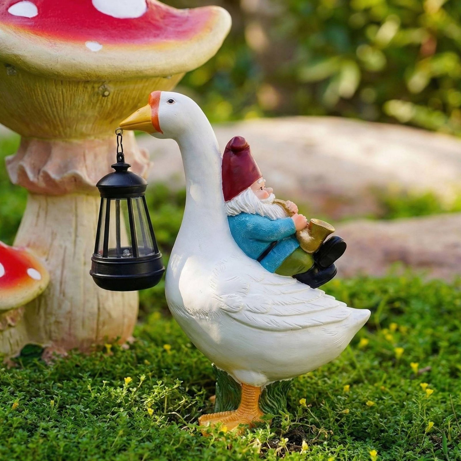 Gnome Riding Goose Statue Weer - Crafting Resin recensie en prijs